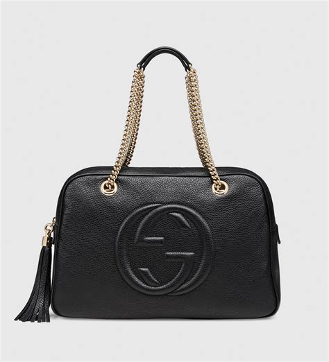 mallas gucci|Gucci leather shoulder bag.